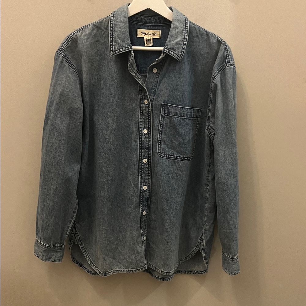 Madewell Blue Casual Button Down Shirt